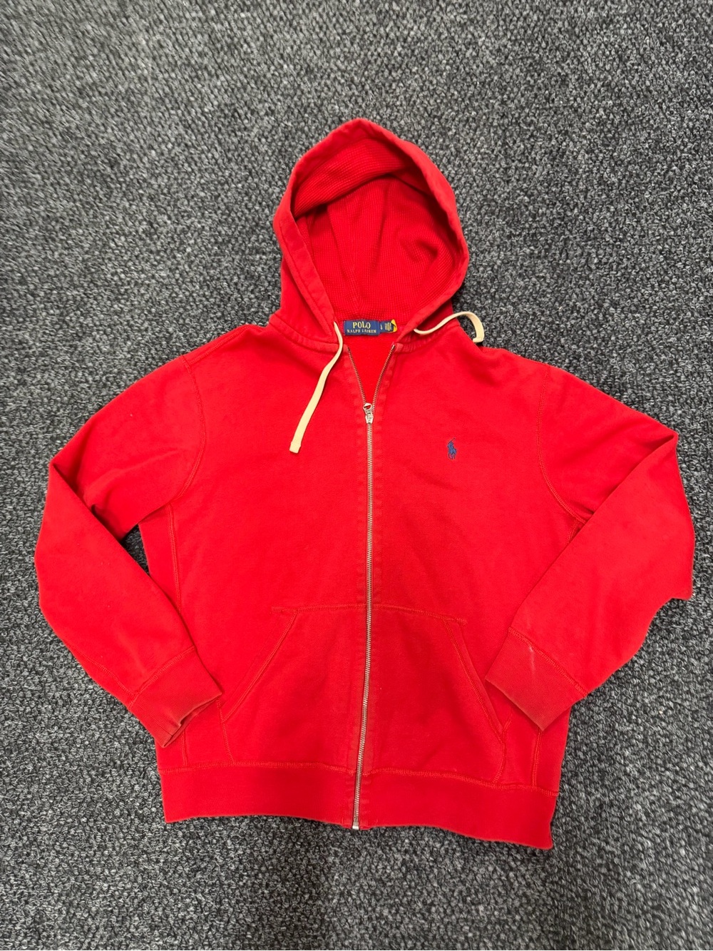 Polo by Ralph Lauren Red Zip-Up Hoodie Sweater